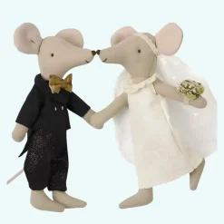 Peluche souris couple de mariés