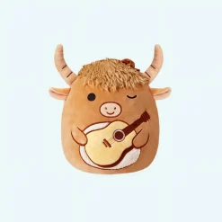 Peluche Squishmallow taureau avec guitare