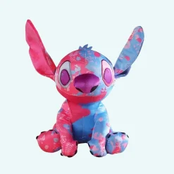 Peluche Stitch colorée rose et bleu clair Disney pour enfant