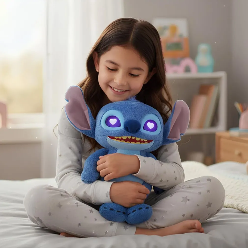 Peluche Stitch interactive parlante aux yeux LED