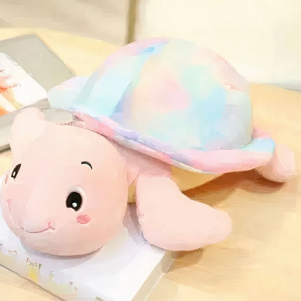 Peluche tortue rose à croquer