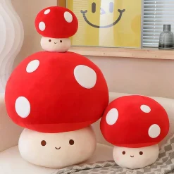 Peluche tête de champignon rouge