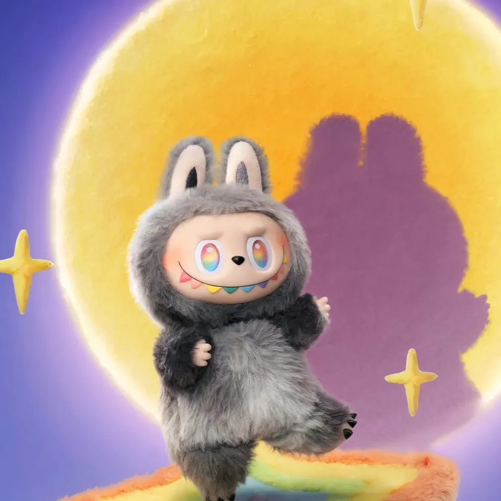 Peluche type Labubu boîte mystère couleurs pop
