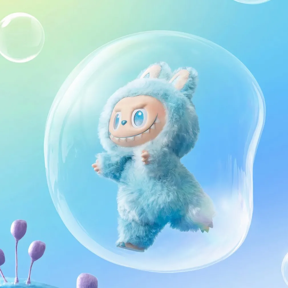 Peluche type Labubu boîte mystère couleurs pop