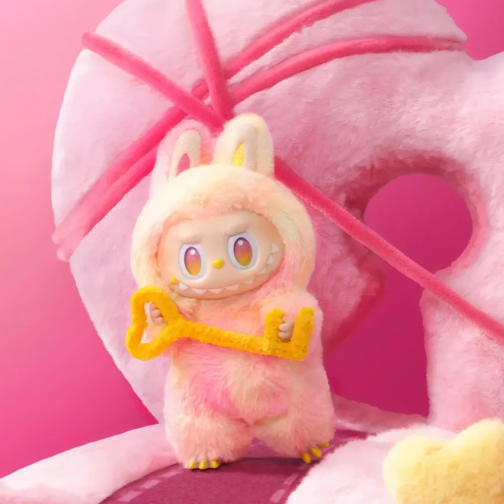 Peluche type Labubu boîte mystère couleurs pop
