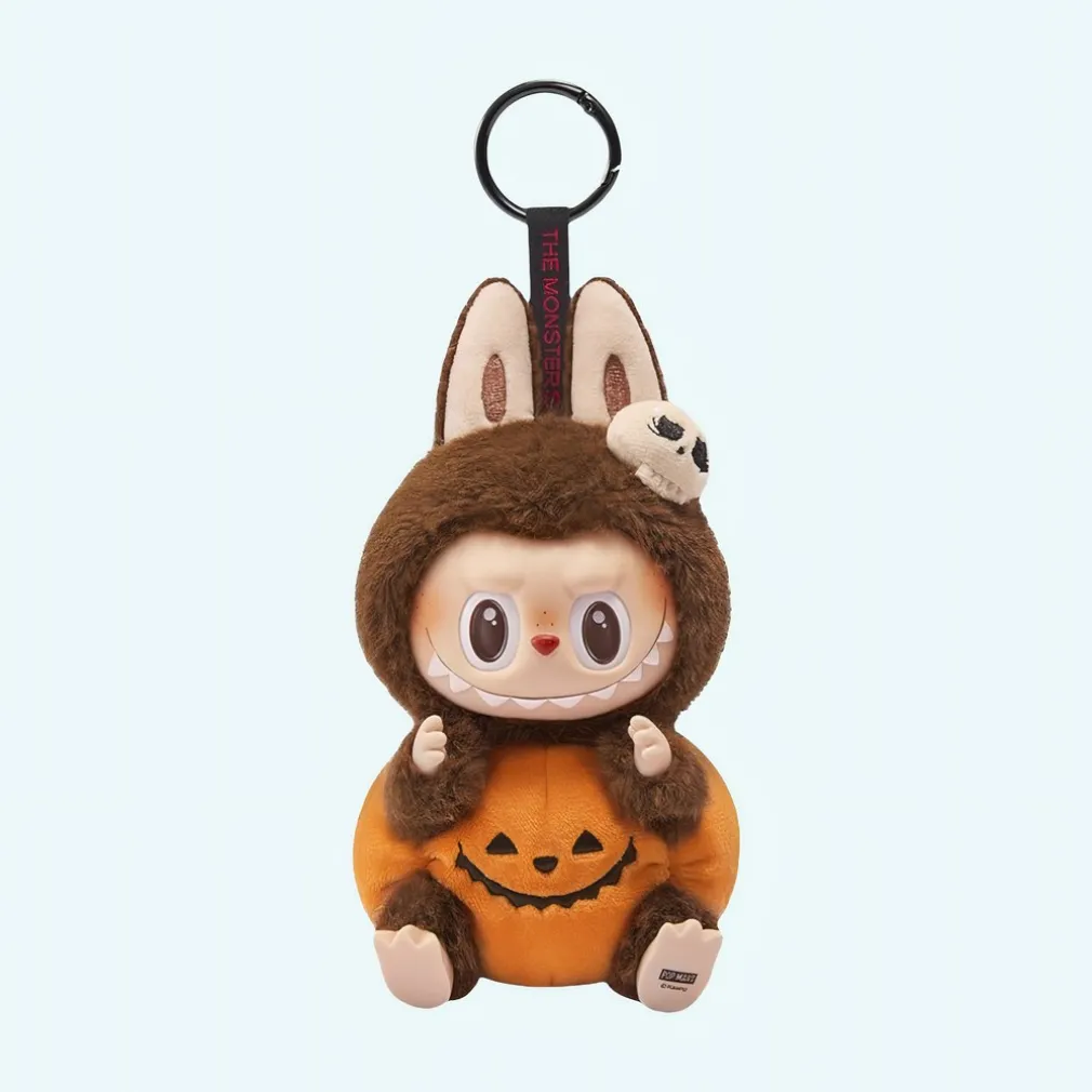 Peluche type Labubu citrouille