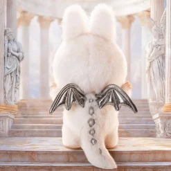Peluche type Zimomo Labubu ange blanc