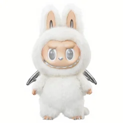 Peluche type Zimomo Labubu ange blanc