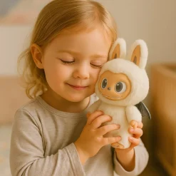 Peluche type Zimomo Labubu ange blanc