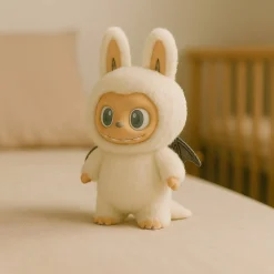 Peluche type Zimomo Labubu ange blanc