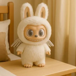 Peluche type Zimomo Labubu ange blanc