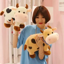Peluche vache à motif coeur