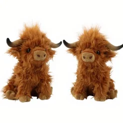 Peluche vache Highland à poils longs