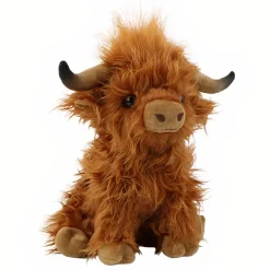 Peluche vache Highland à poils longs