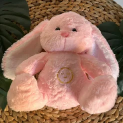 Peluche veilleuse de lapin rose qui respire