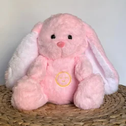 Peluche veilleuse de lapin rose qui respire