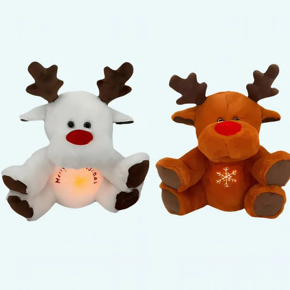 Peluche veilleuse renne de Noël qui respire avec berceuses