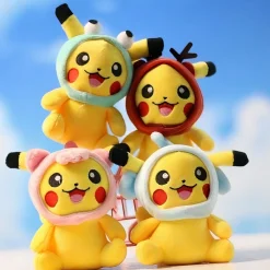 Porte-clés en peluche Pokémon Pikachu avec chapeau pour enfants