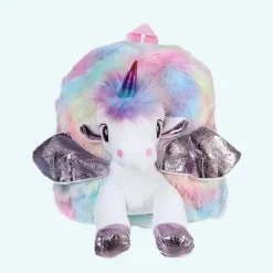 Sac à dos en peluche licorne multicolore