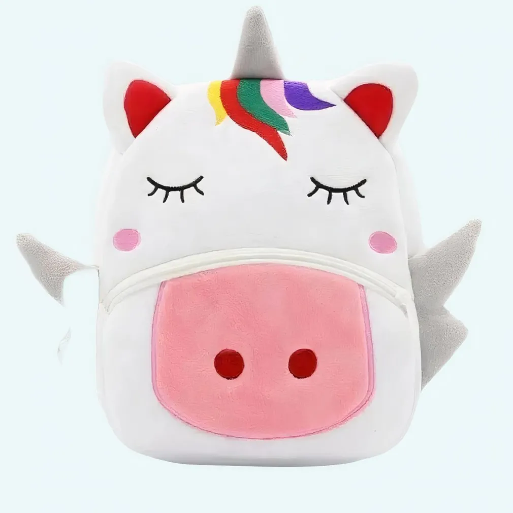 Sac à dos en peluche licorne blanche