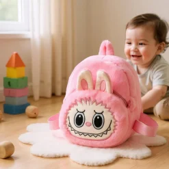 Sac à dos style Labubu en peluche