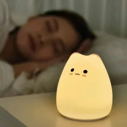 Veilleuse peluche en forme de chat silicone